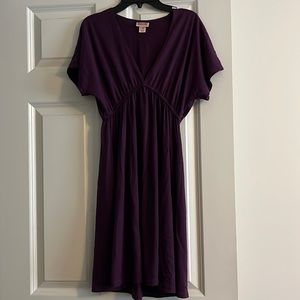 Beautiful Purple V Neck Dress